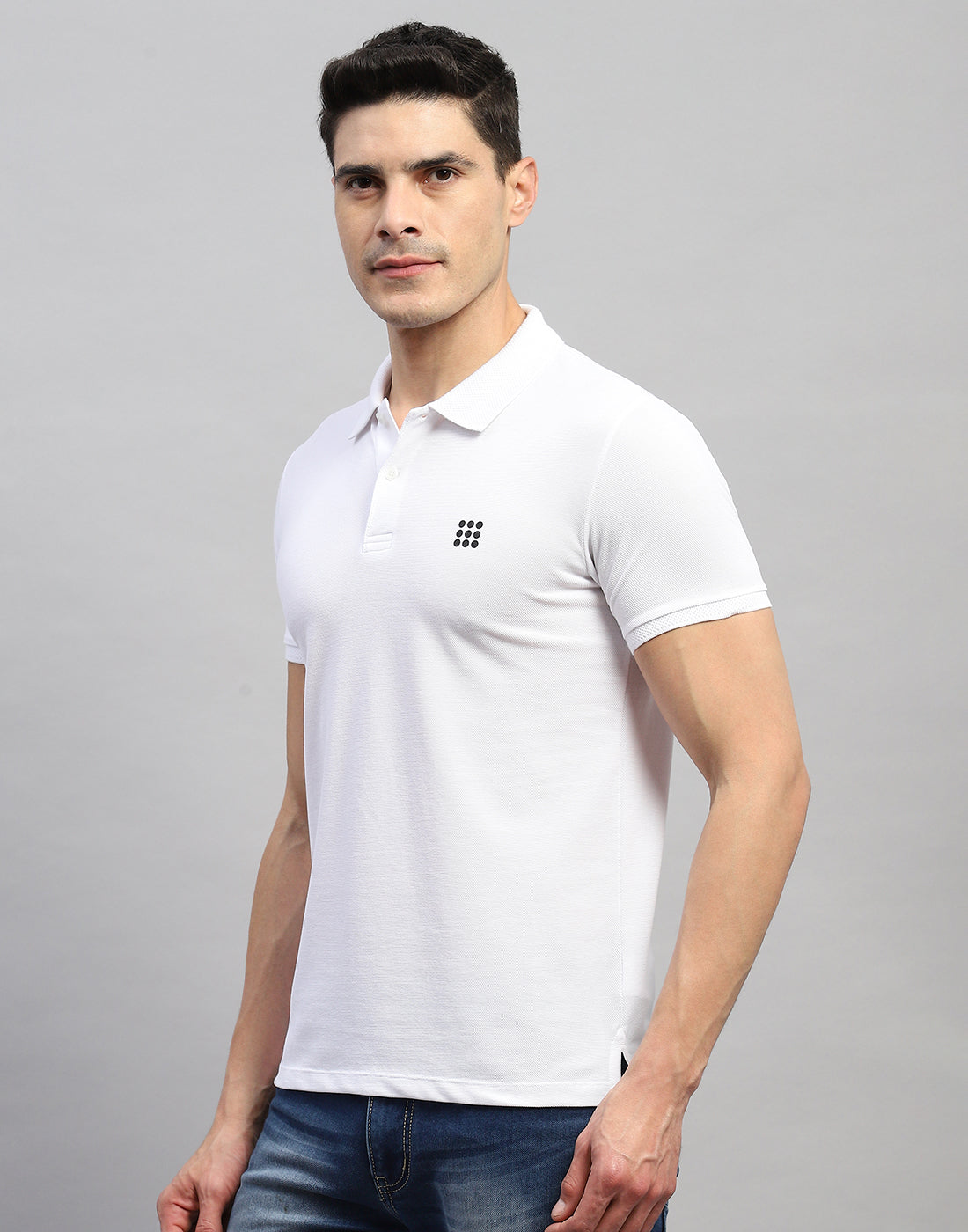 Rock.it Men White Solid Polo Collar Half Sleeve T-Shirt