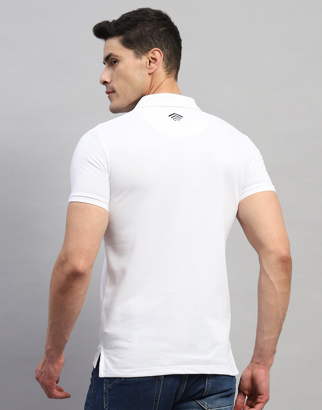 Rock.it Men White Solid Polo Collar Half Sleeve T-Shirt