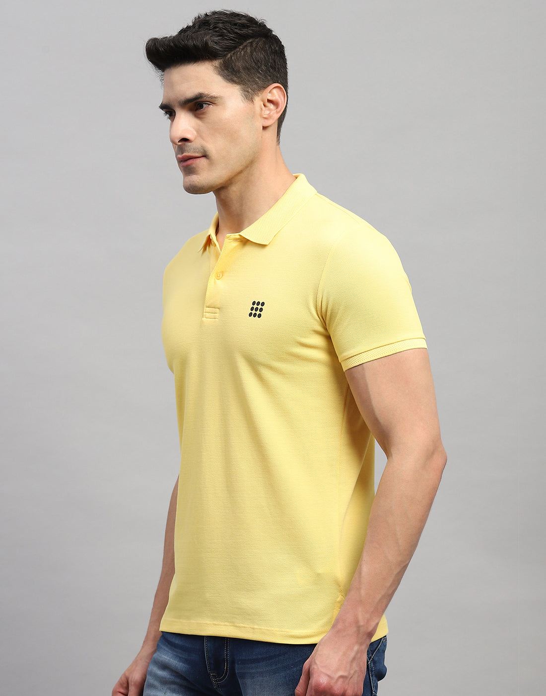 Rock.it Men Yellow Solid Polo Collar Half Sleeve T-Shirt