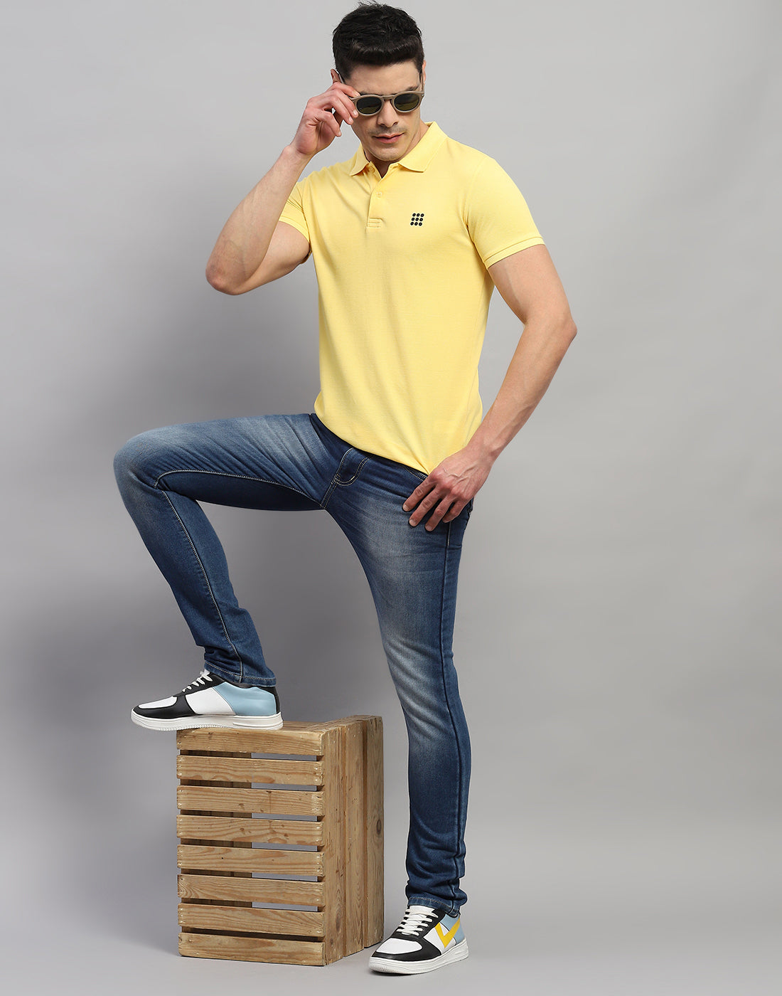 Rock.it Men Yellow Solid Polo Collar Half Sleeve T-Shirt