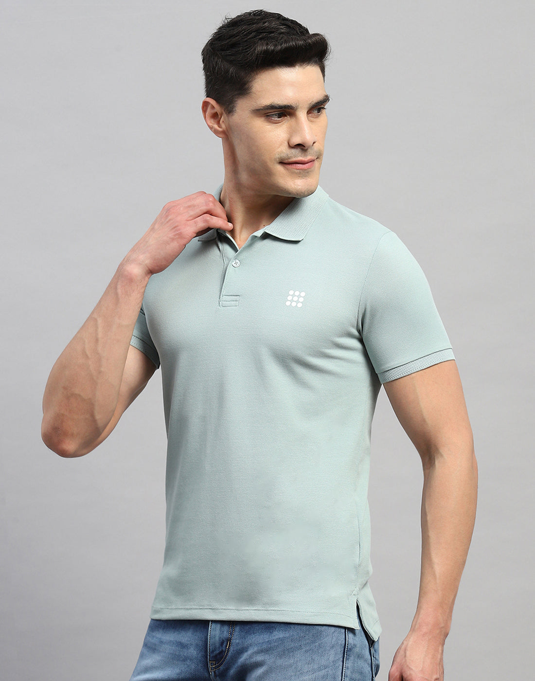 Rock.it Men Blue Solid Polo Collar Half Sleeve T-Shirt