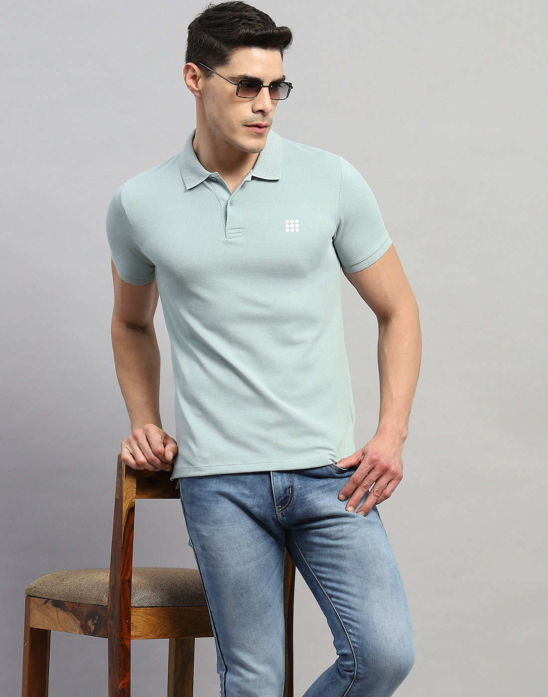 Rock.it Men Blue Solid Polo Collar Half Sleeve T-Shirt