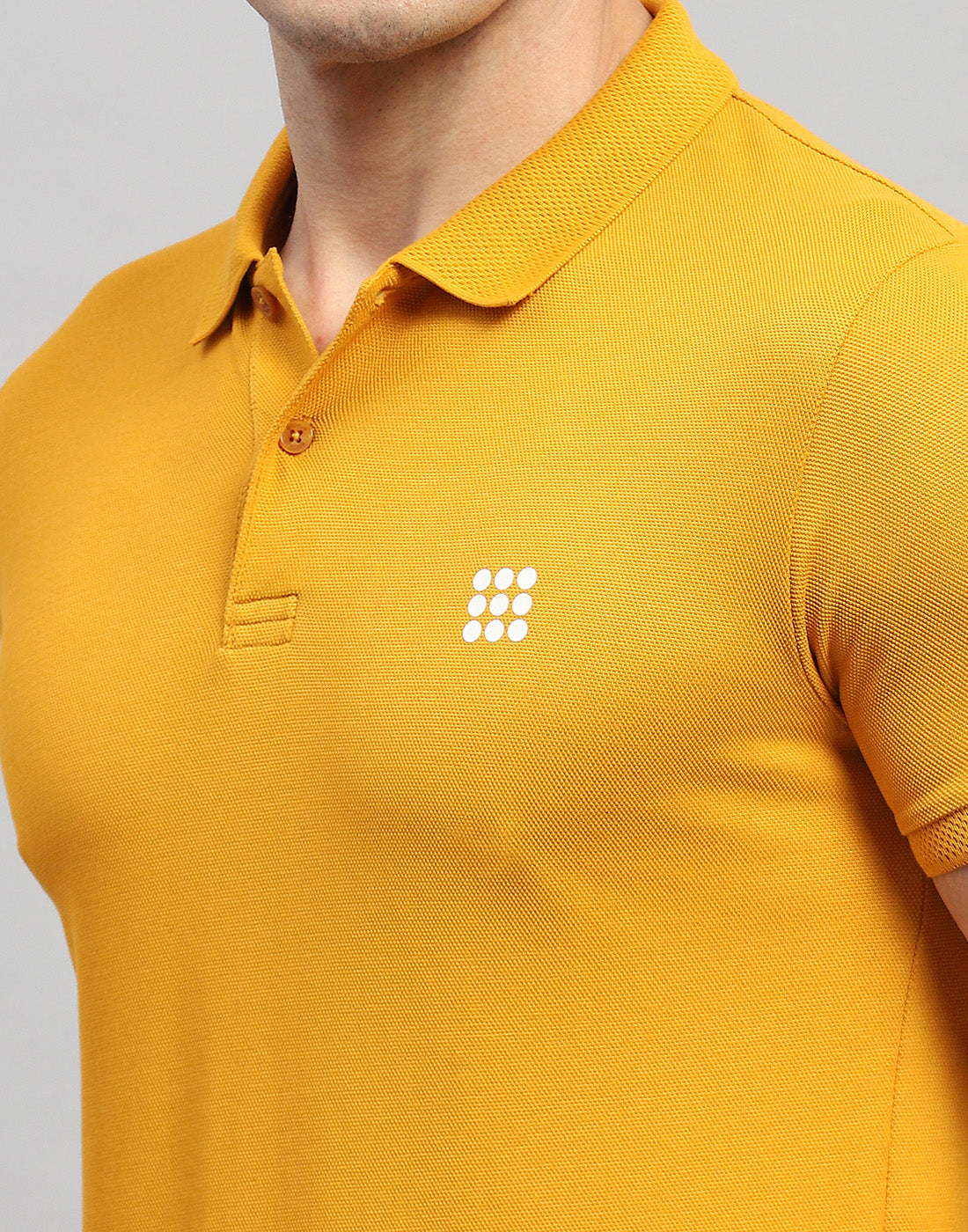 Rock.it Men Mustard Solid Polo Collar Half Sleeve T-Shirt