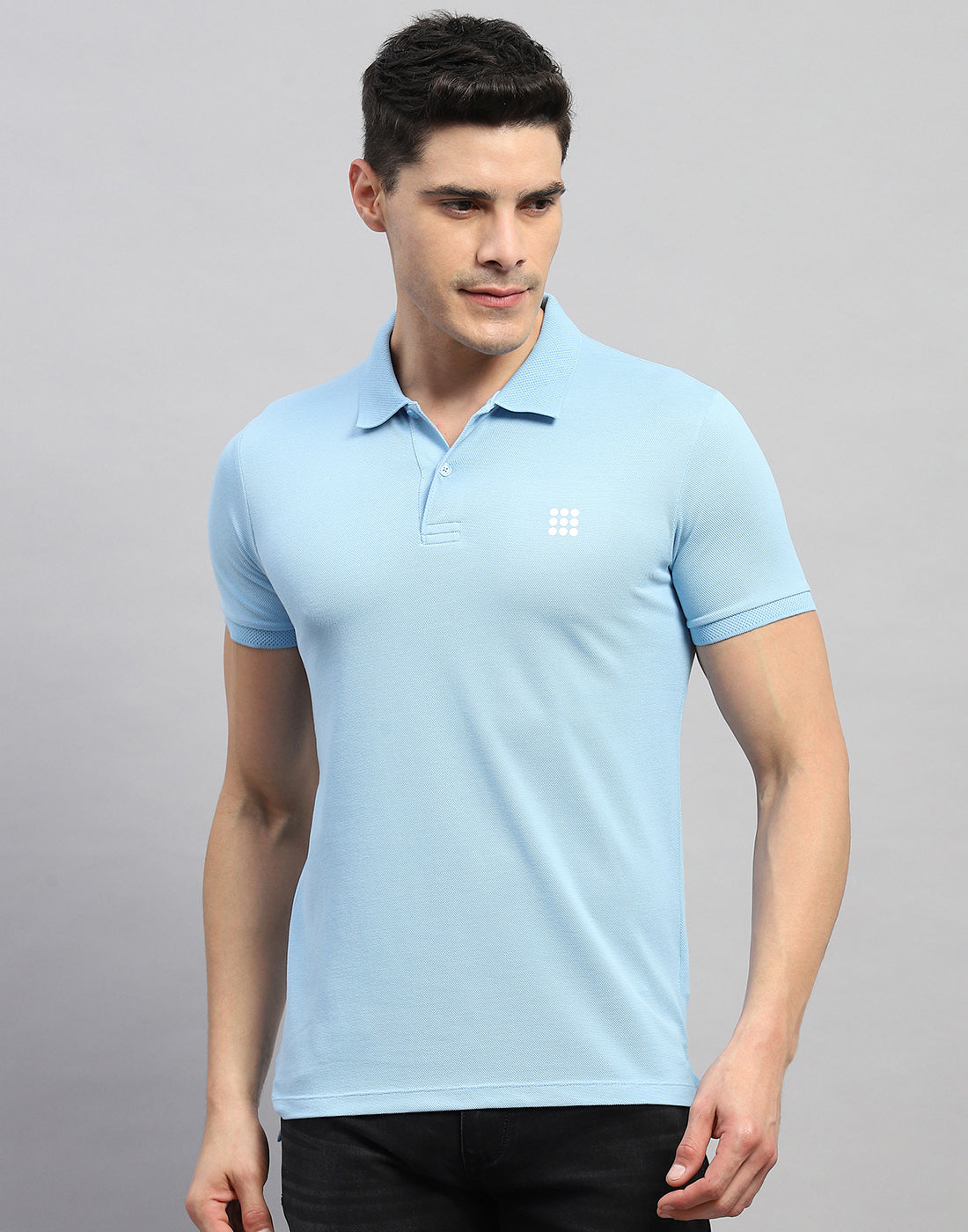 Rock.it Men Blue Solid Polo Collar Half Sleeve T-Shirt