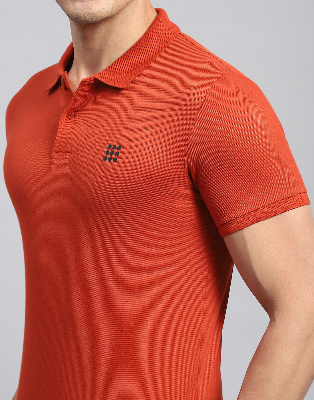 Rock.it Men Rust Solid Collar Half Sleeve T-Shirt