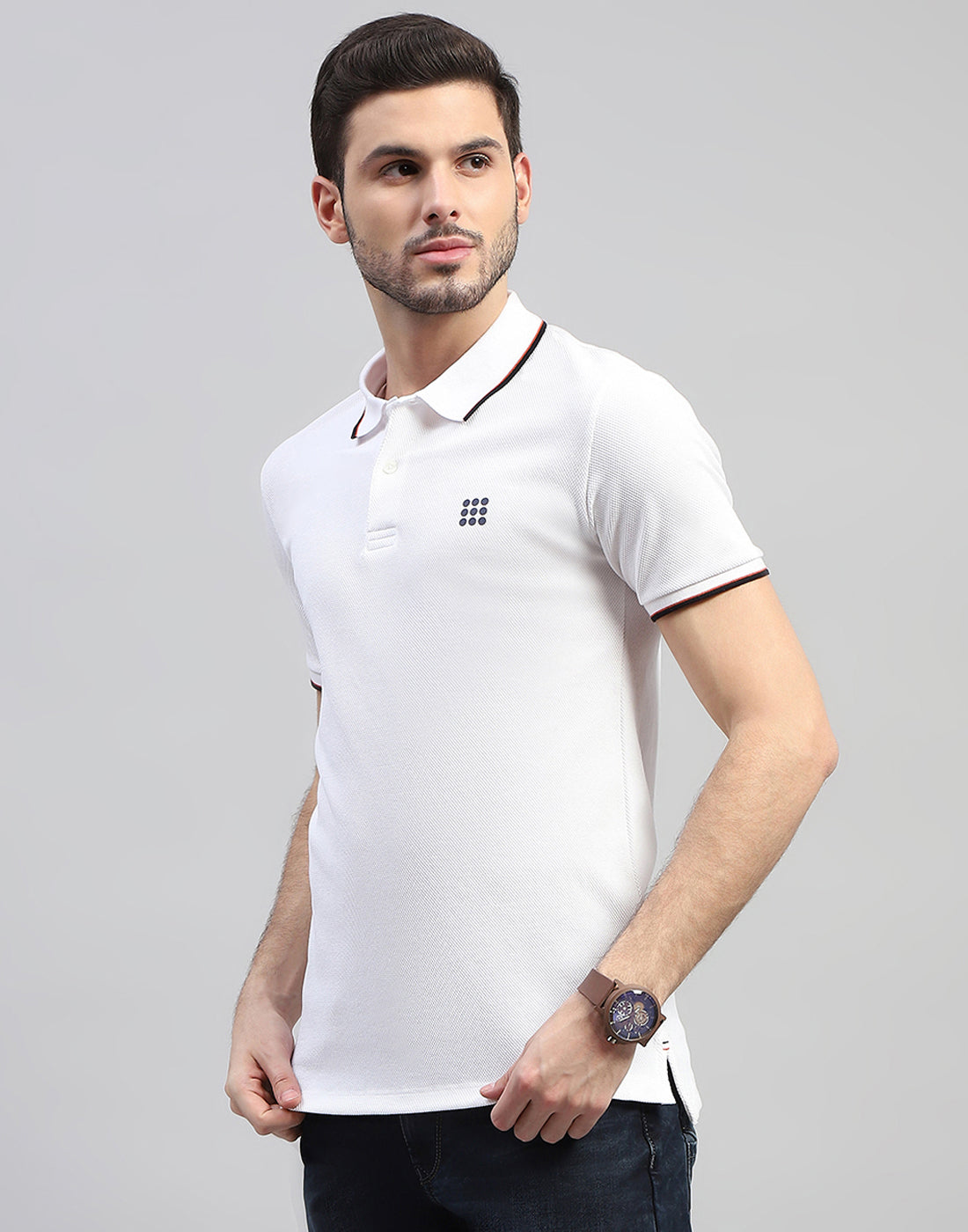 Rock.it Men White Solid Polo Collar Half Sleeve T-Shirt