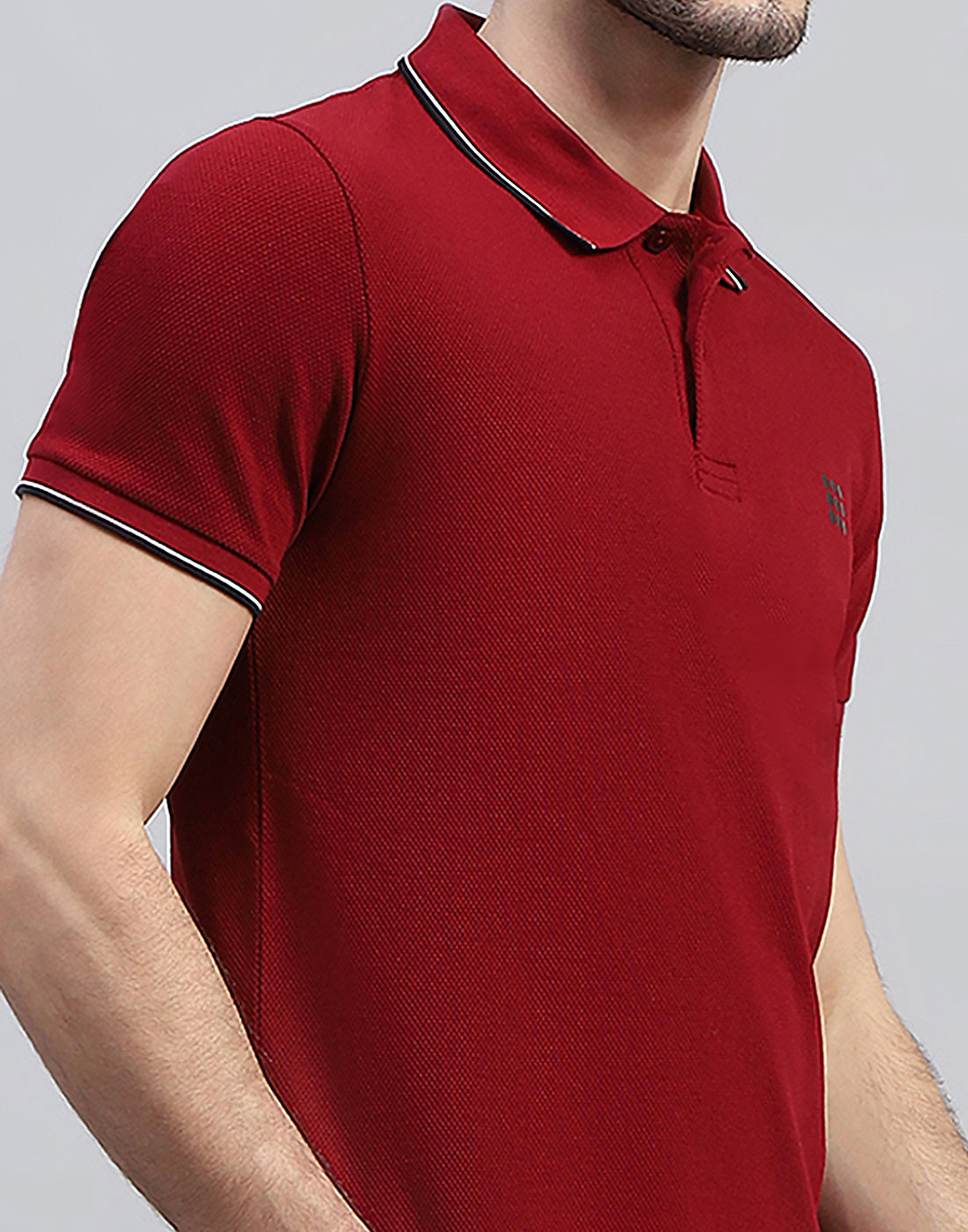 Rock.it Men Maroon Solid Polo Collar Half Sleeve T-Shirt