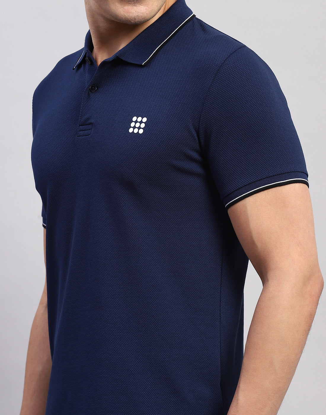 Rock.it Men Navy Blue Solid Polo Collar Half Sleeve T-Shirt