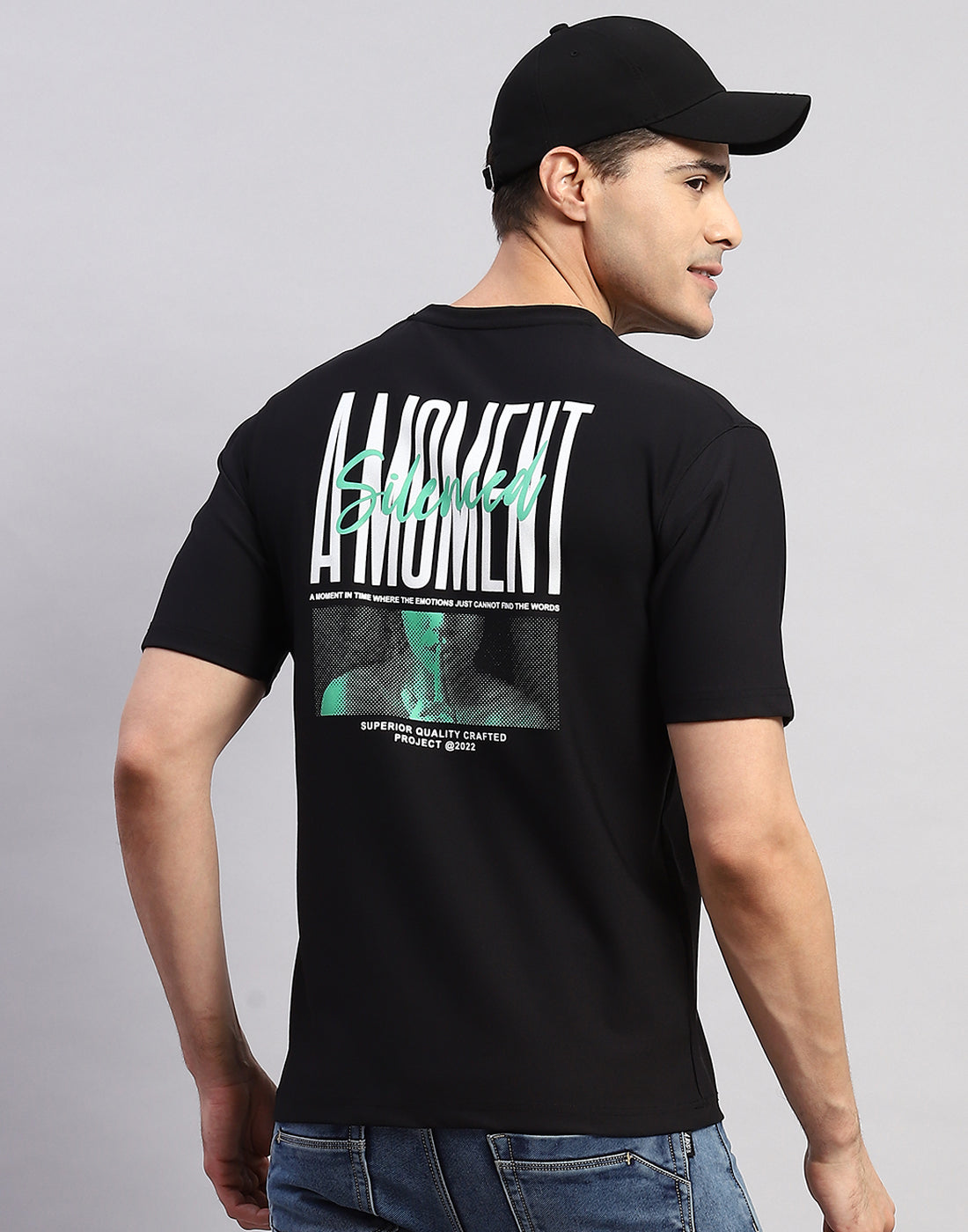 Rock.it Men Black Printed Round Neck Half Sleeve T-Shirt