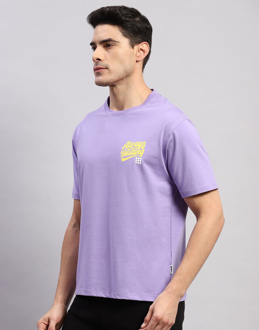Rock.it Men Purple Printed Round Neck Half Sleeve T-Shirt