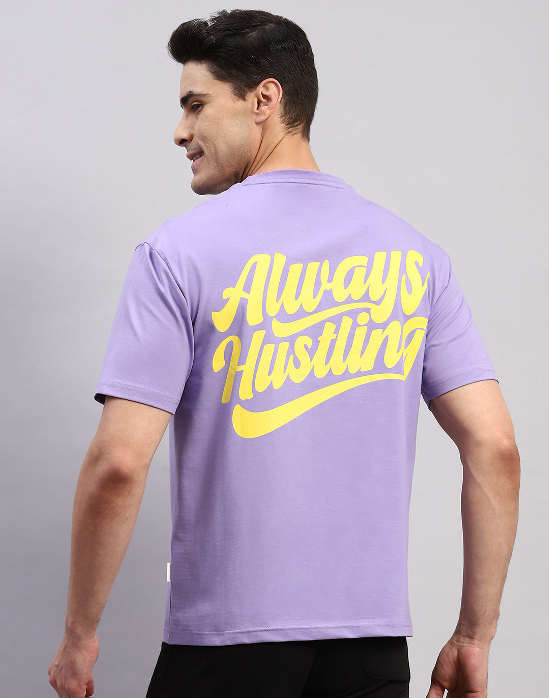 Rock.it Men Purple Printed Round Neck Half Sleeve T-Shirt