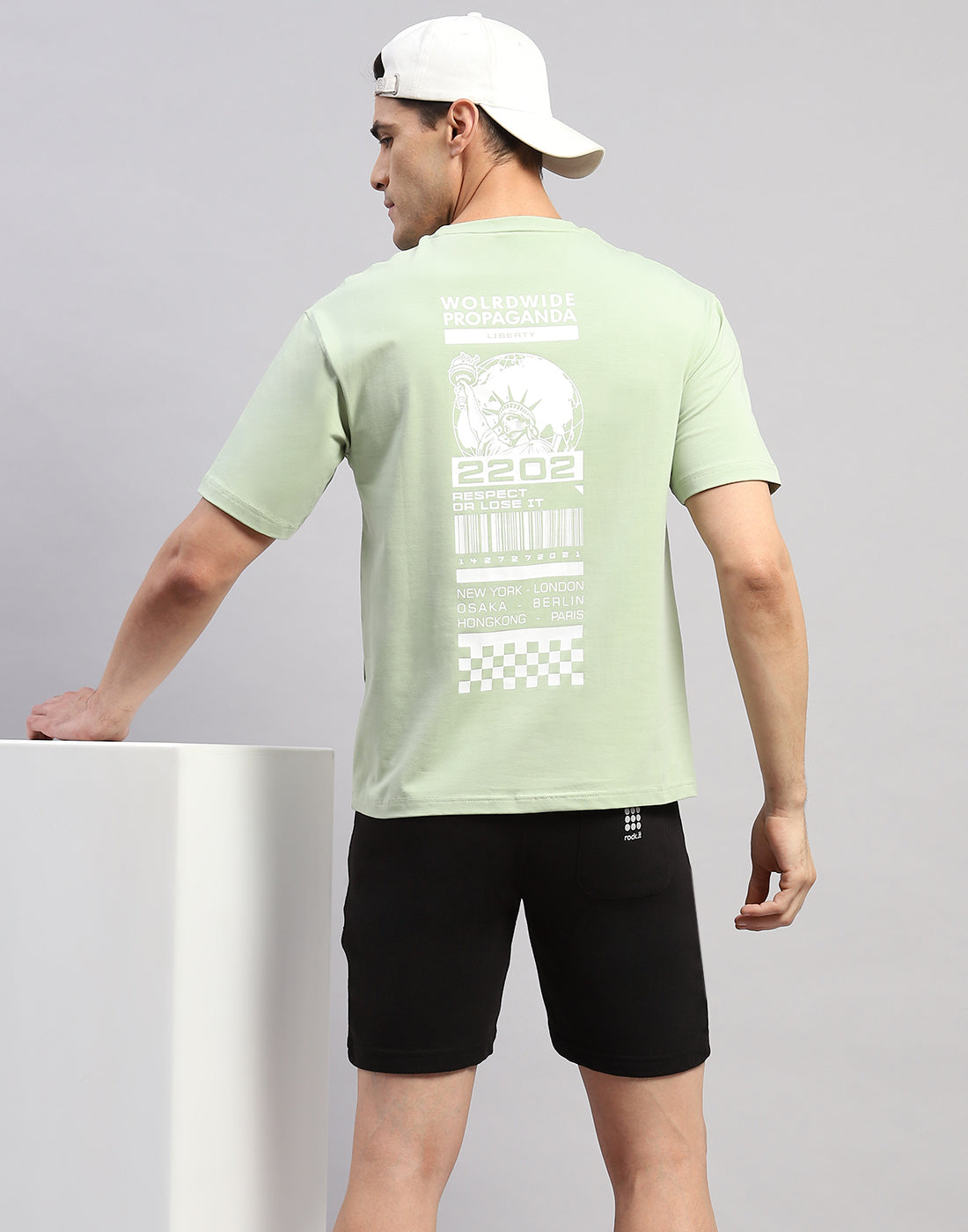 Rock.it Men Green Printed Round Neck Half Sleeve T-Shirt