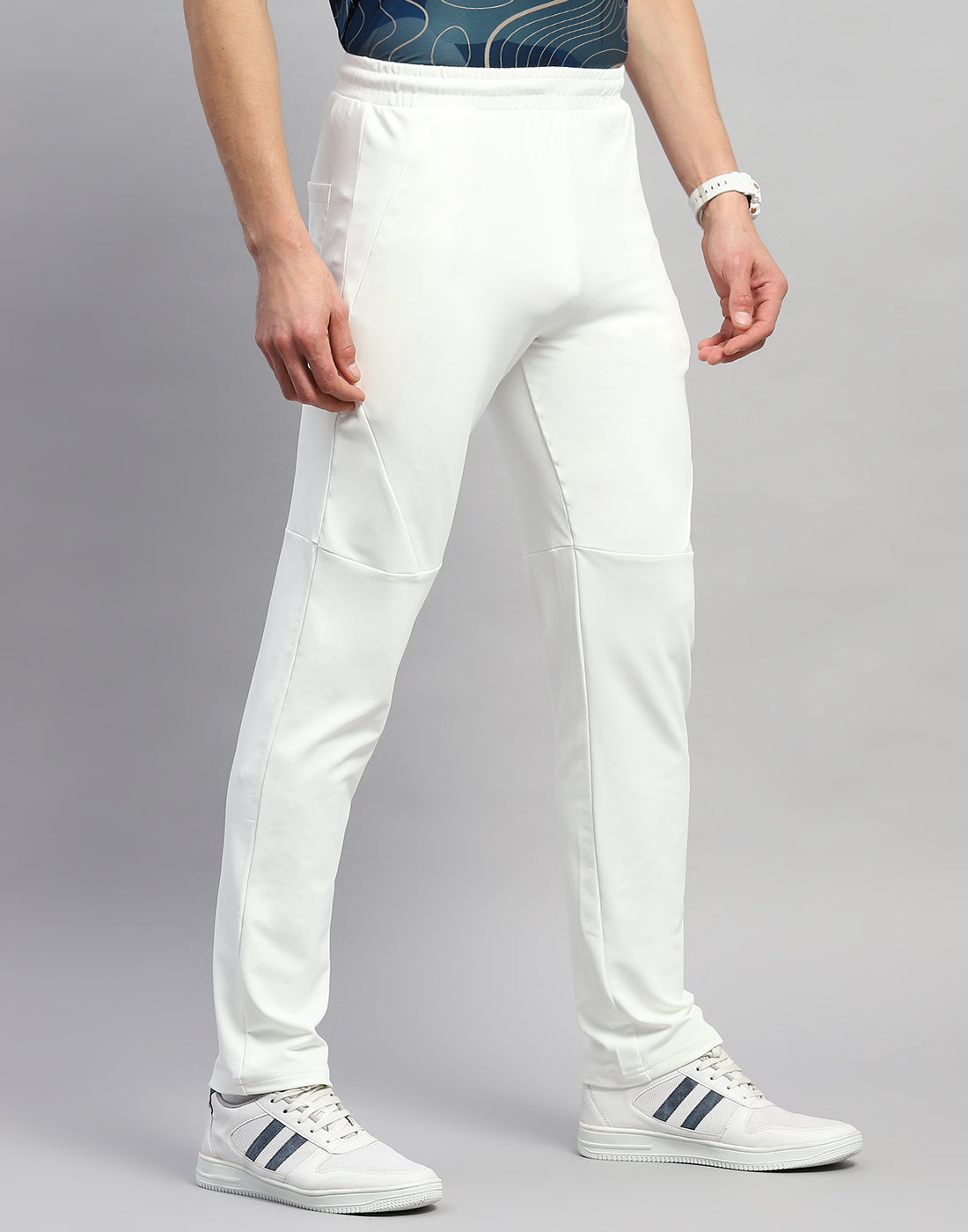 Rock.it Men White Solid Regular Fit Lower