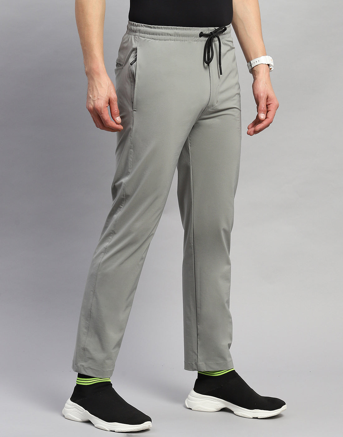 Rock.it Men Grey Solid Regular Fit Lower