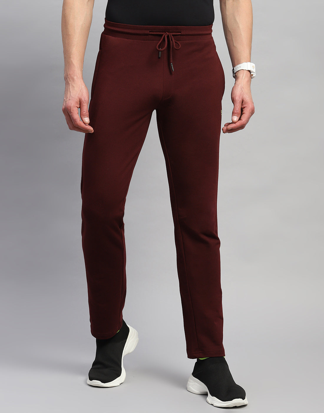 Rock.it Men Maroon Solid Regular Fit Lower
