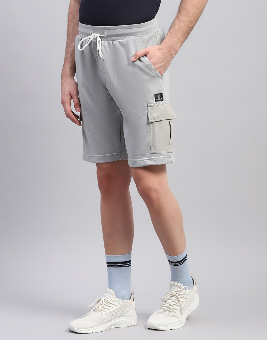 Rock.it Men Grey Solid Regular Fit Short
