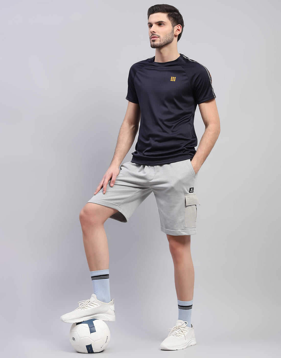 Rock.it Men Grey Solid Regular Fit Short