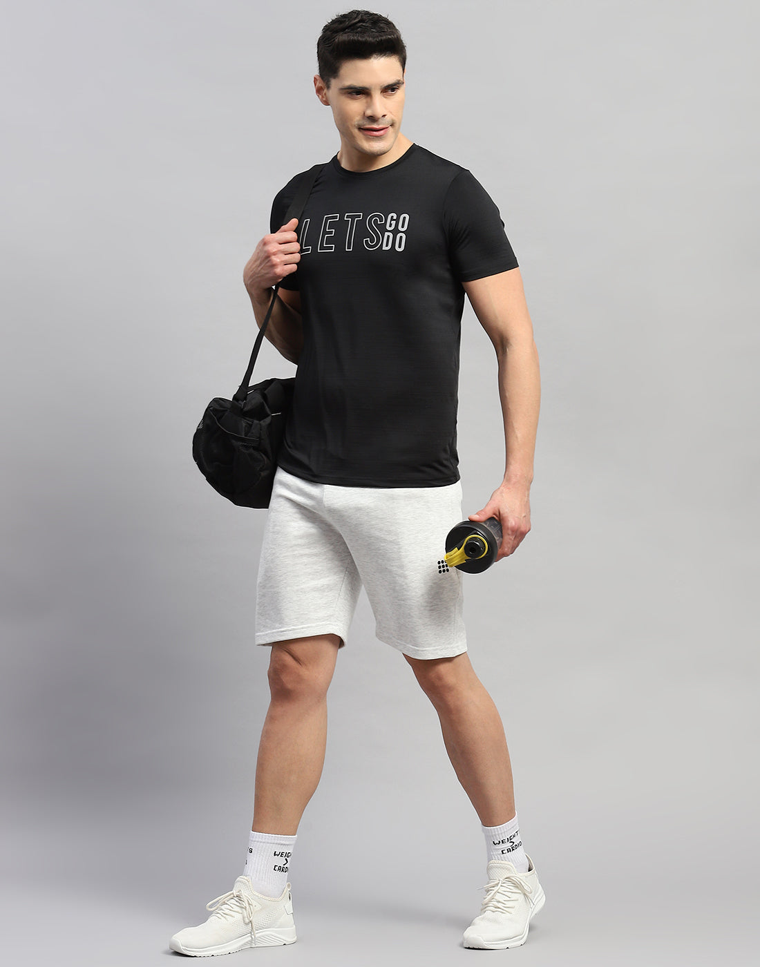 Rock.it Men Grey Solid Regular Fit Short