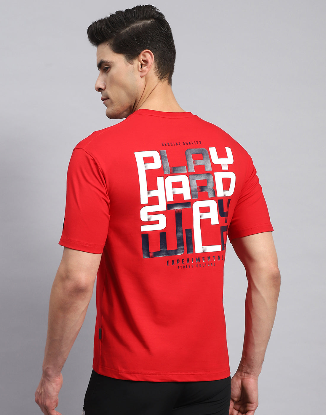 Rock.it Men Red Printed Round Neck Half Sleeve T-Shirt