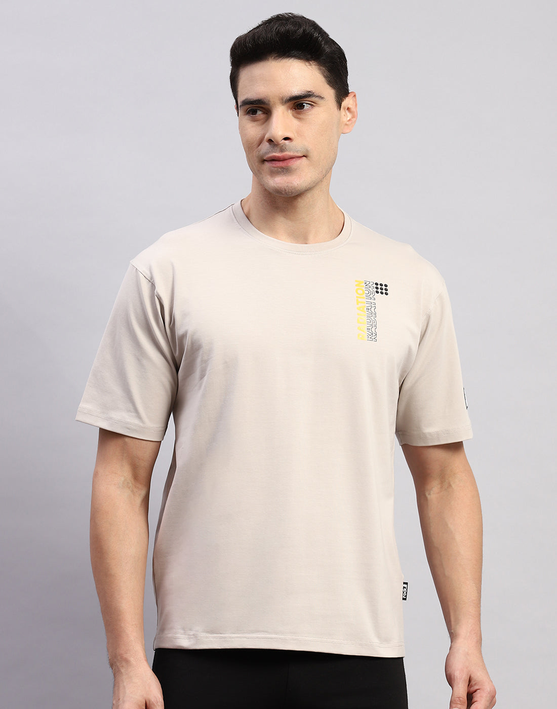 Rock.it Men Beige Printed Round Neck Half Sleeve T-Shirt