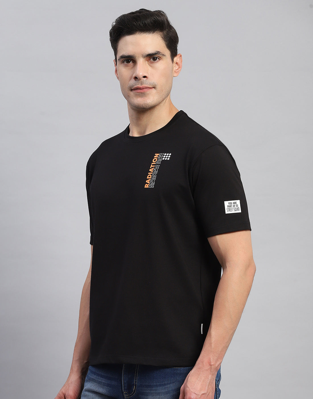 Rock.it Men Black Printed Round Neck Half Sleeve T-Shirt