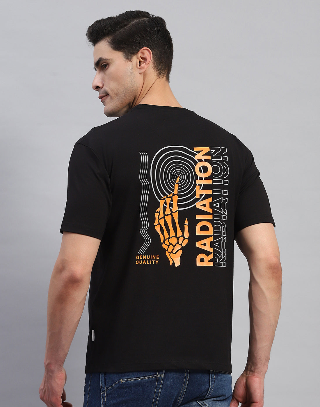 Rock.it Men Black Printed Round Neck Half Sleeve T-Shirt