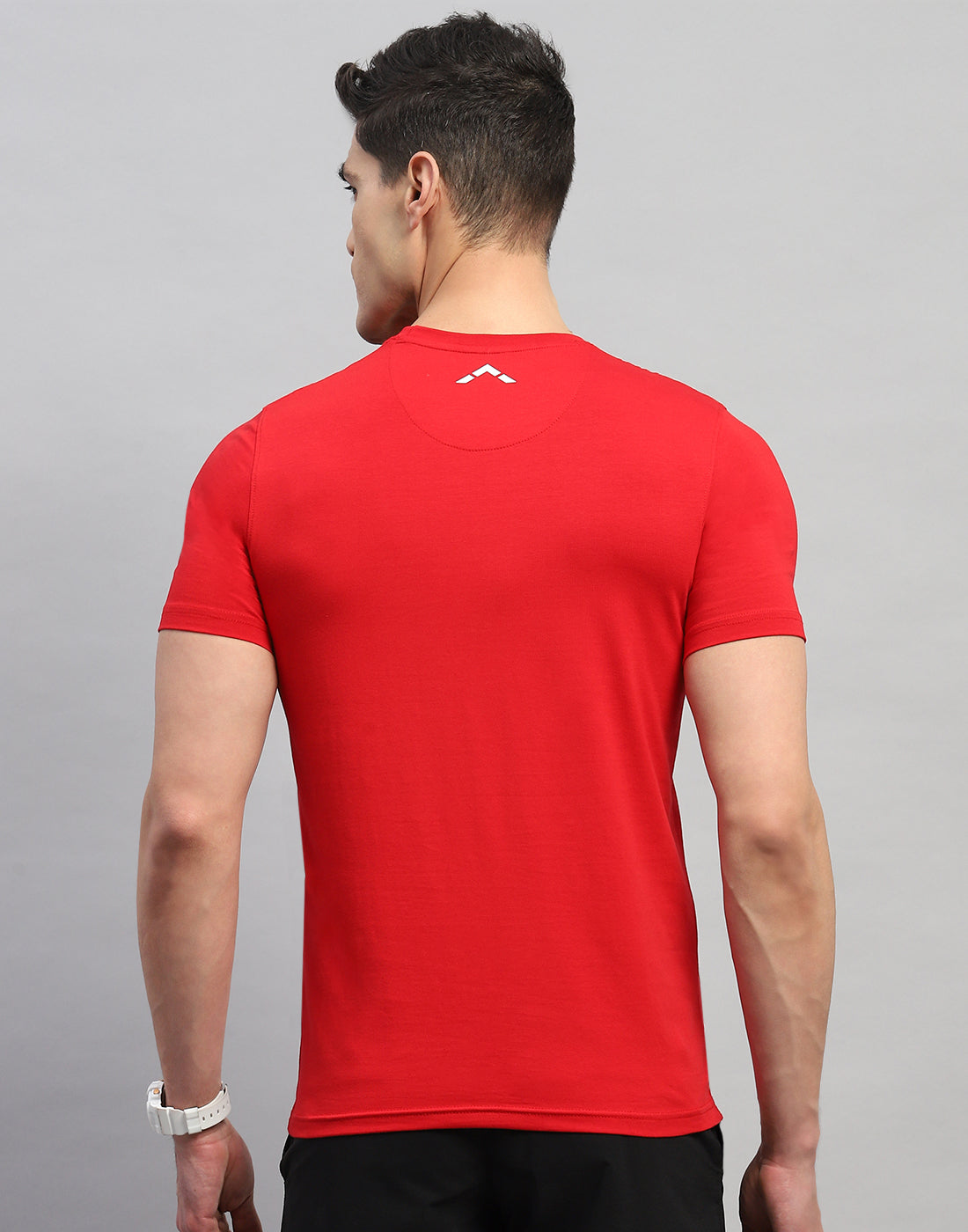 Rock.it Men Red Solid Round Neck Half Sleeve T-Shirt