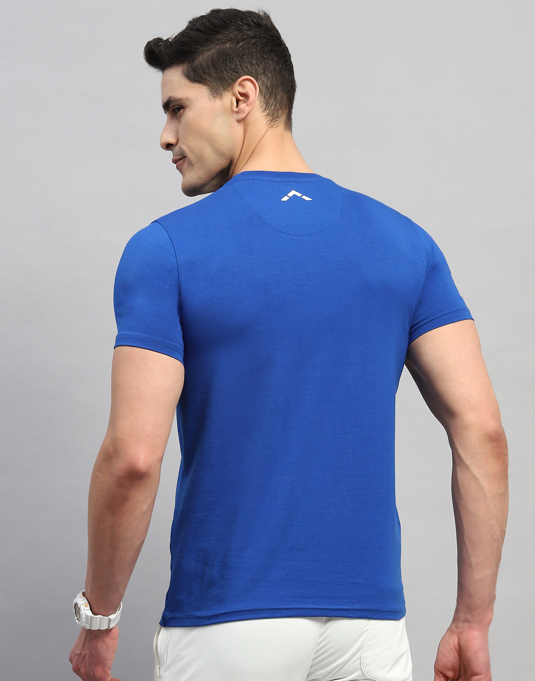 Rock.it Men Blue Solid Round Neck Half Sleeve T-Shirt