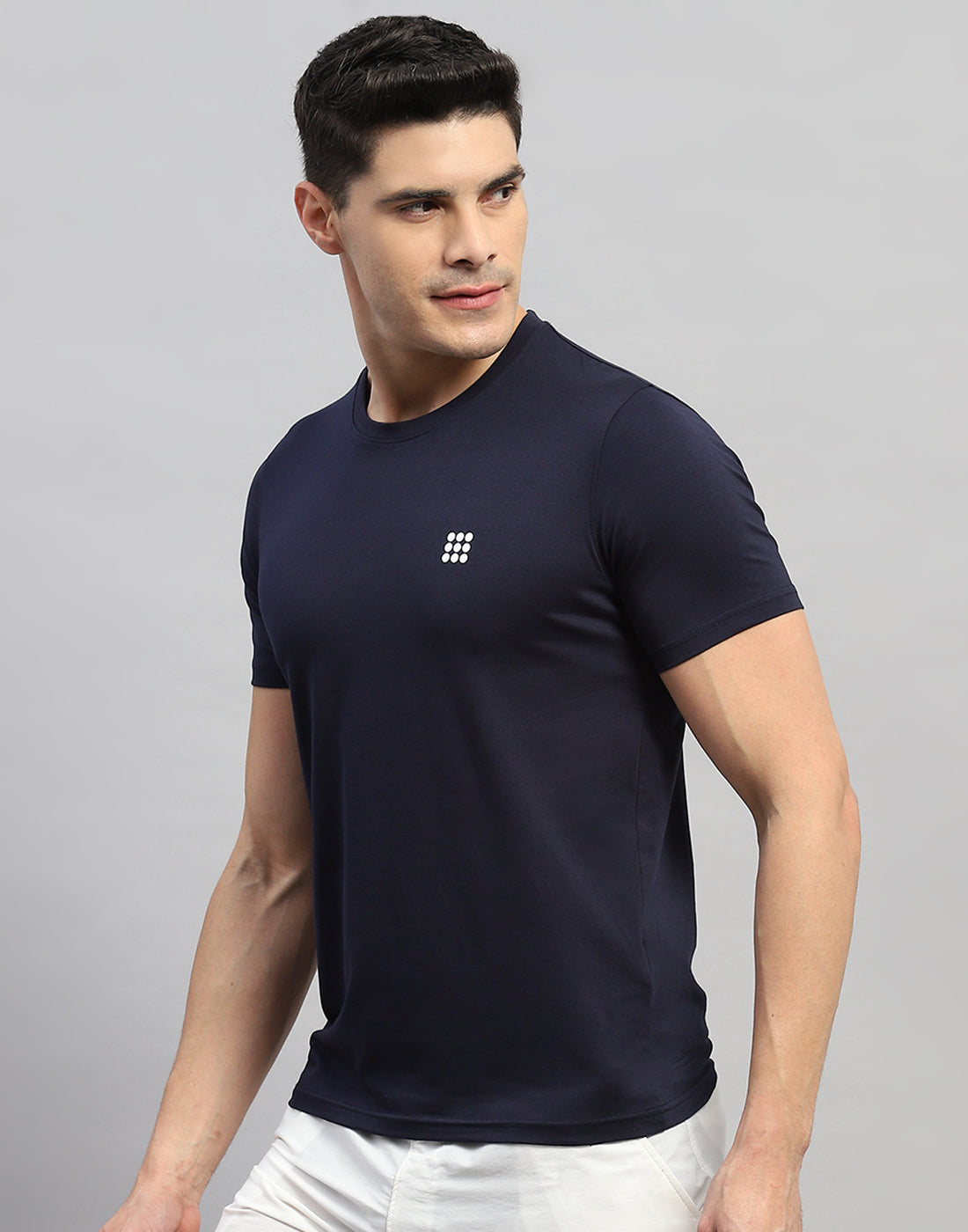 Rock.it Men Navy Blue Solid Round Neck Half Sleeve T-Shirt