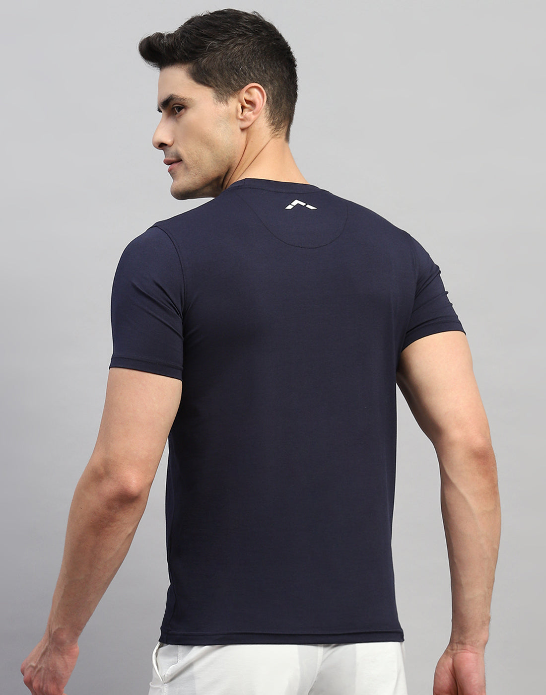 Rock.it Men Navy Blue Solid Round Neck Half Sleeve T-Shirt