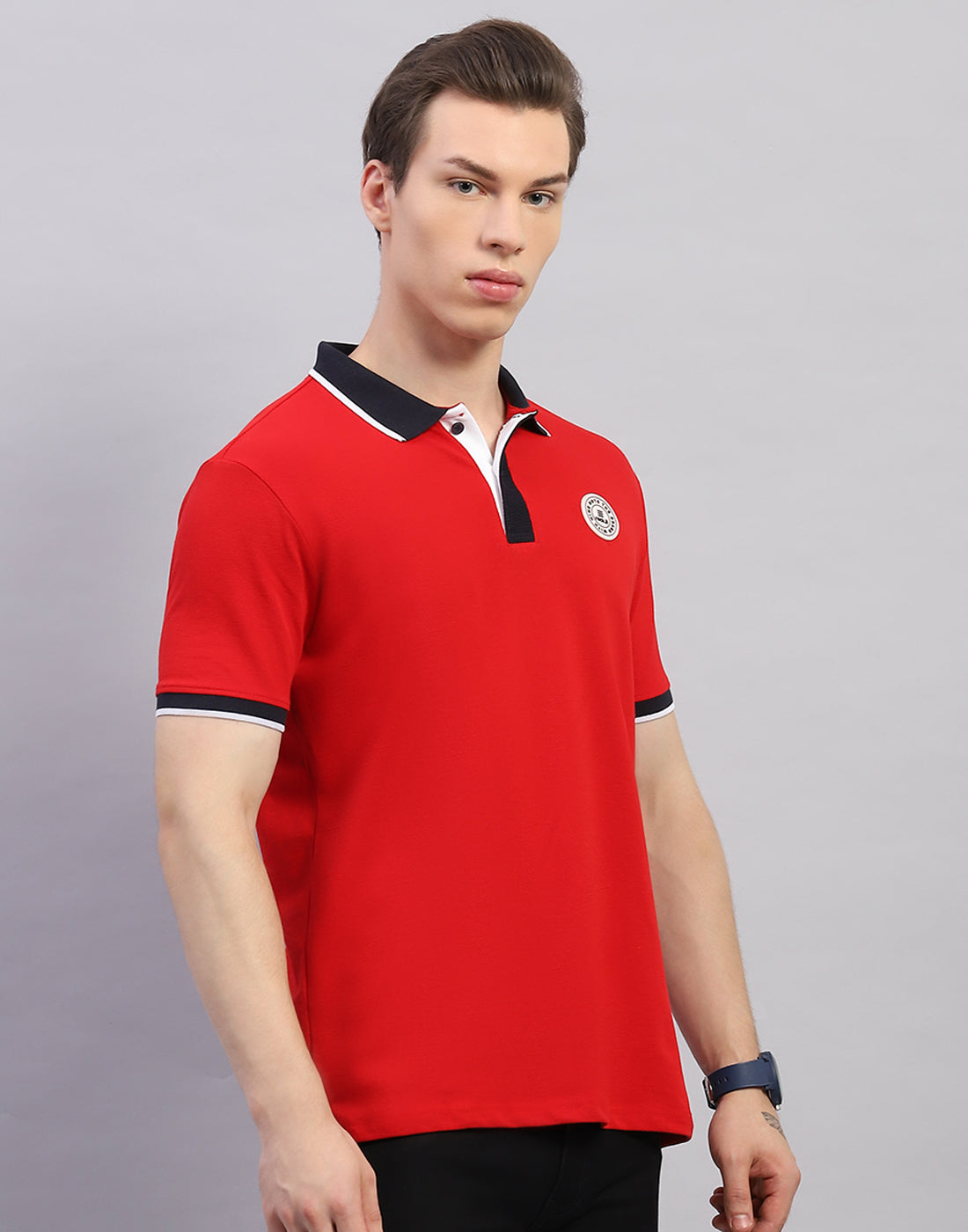 Rock.it Men Red Solid Polo Collar Half Sleeve T-Shirt