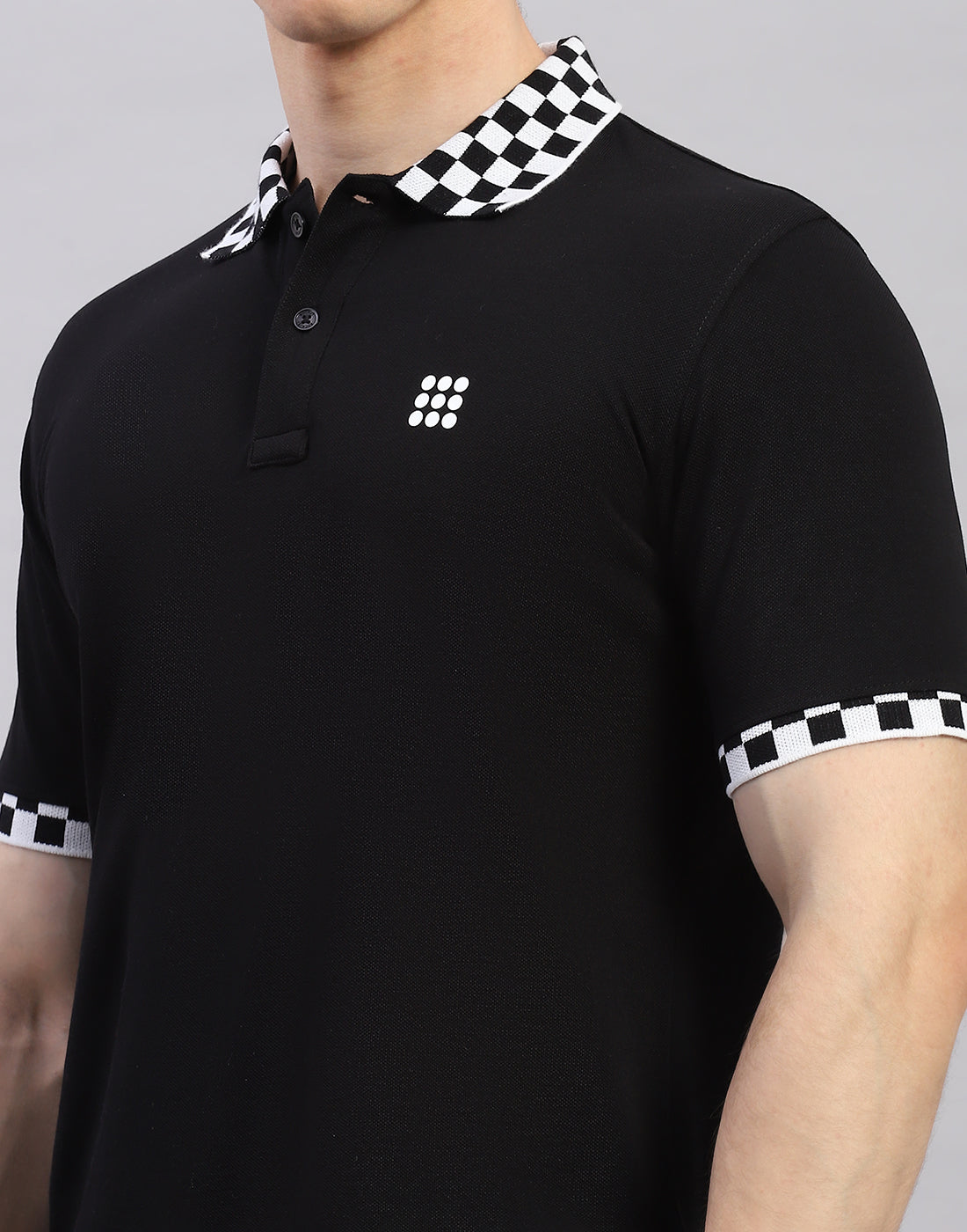 Rock.it Men Black Solid Polo Collar Half Sleeve T-Shirt