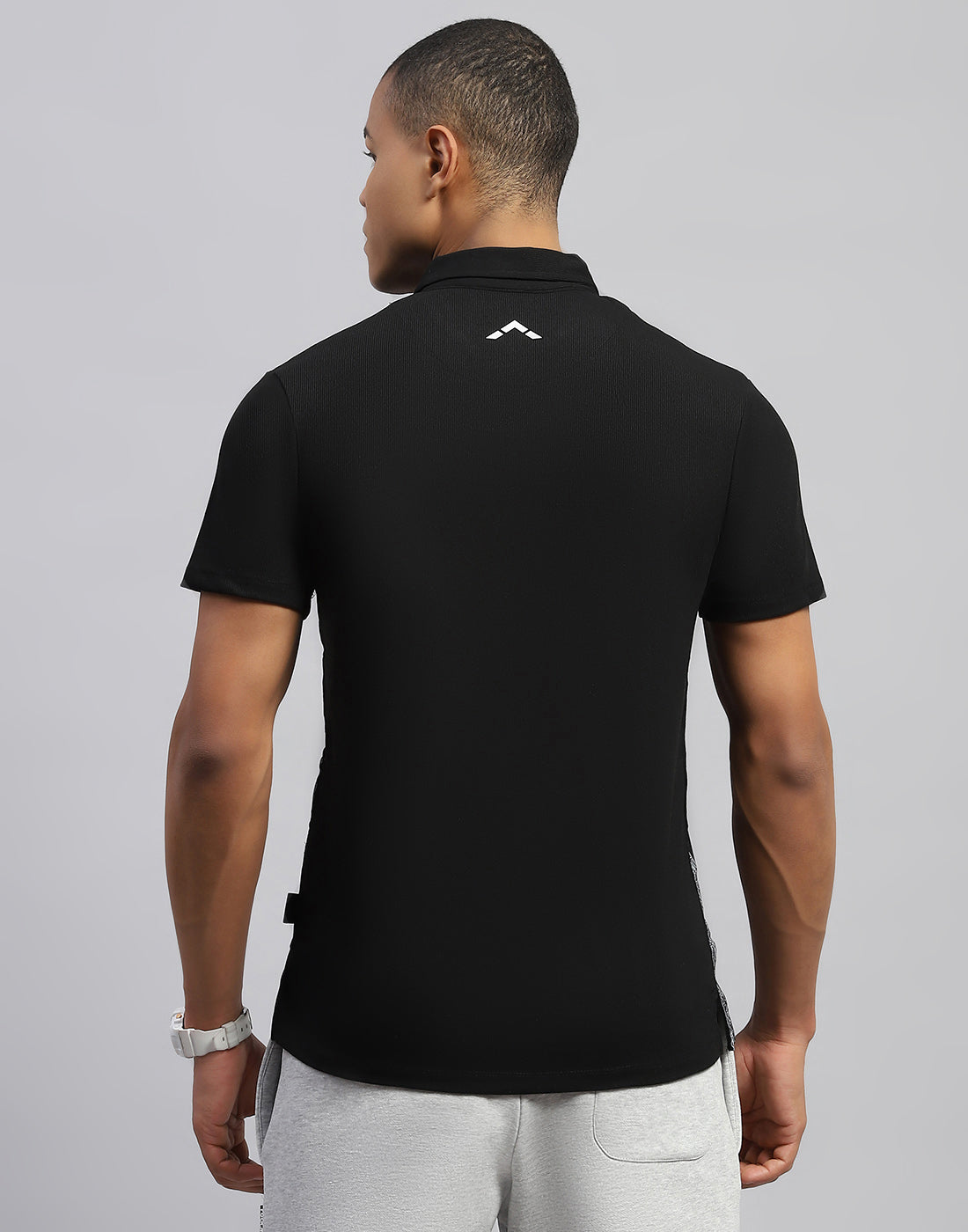 Rock.it Men Black Solid Polo Collar Half Sleeve T-Shirt