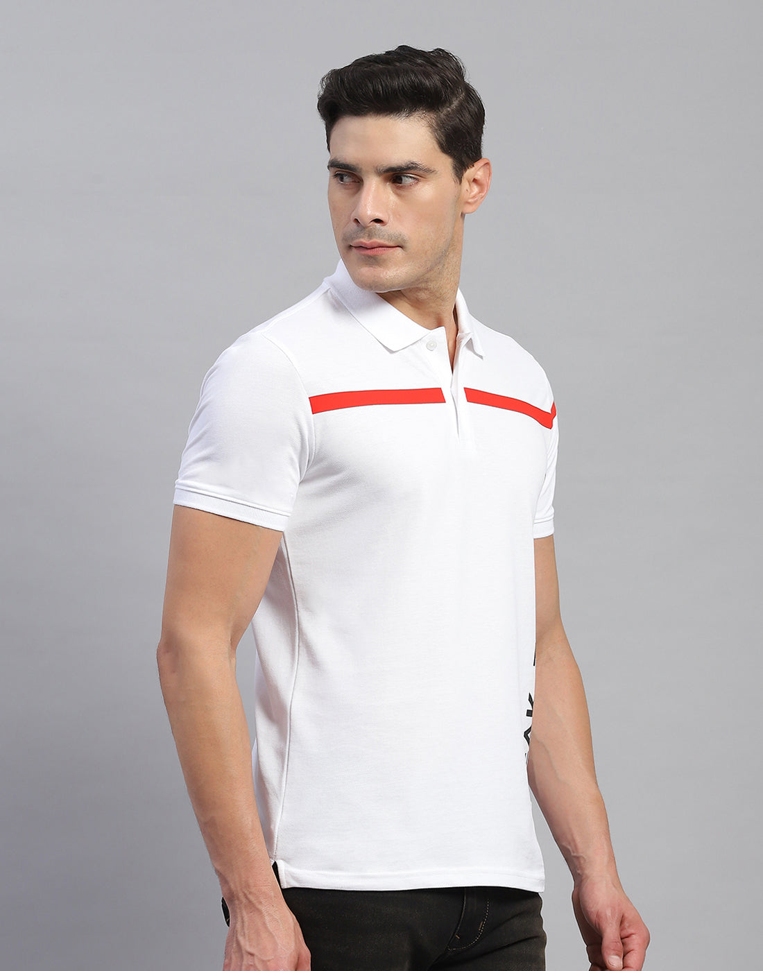 Rock.it Men White Solid Collar Half Sleeve T-Shirt