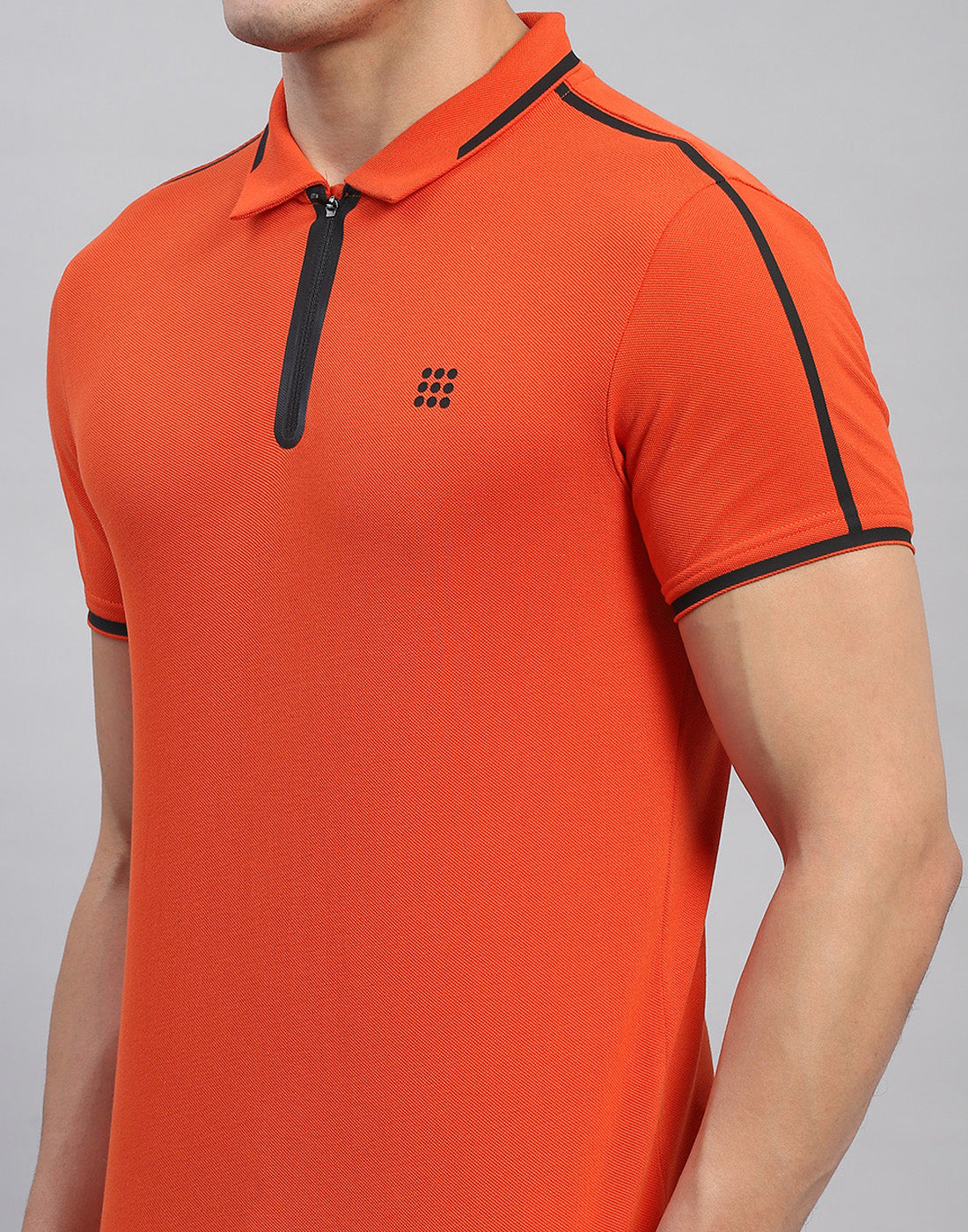 Rock.it Men Rust Solid Collar Half Sleeve T-Shirt