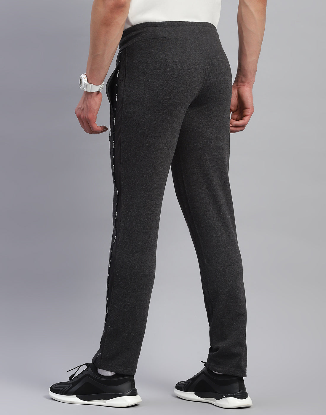 Rock.it Men Grey Solid Slim Fit Lower