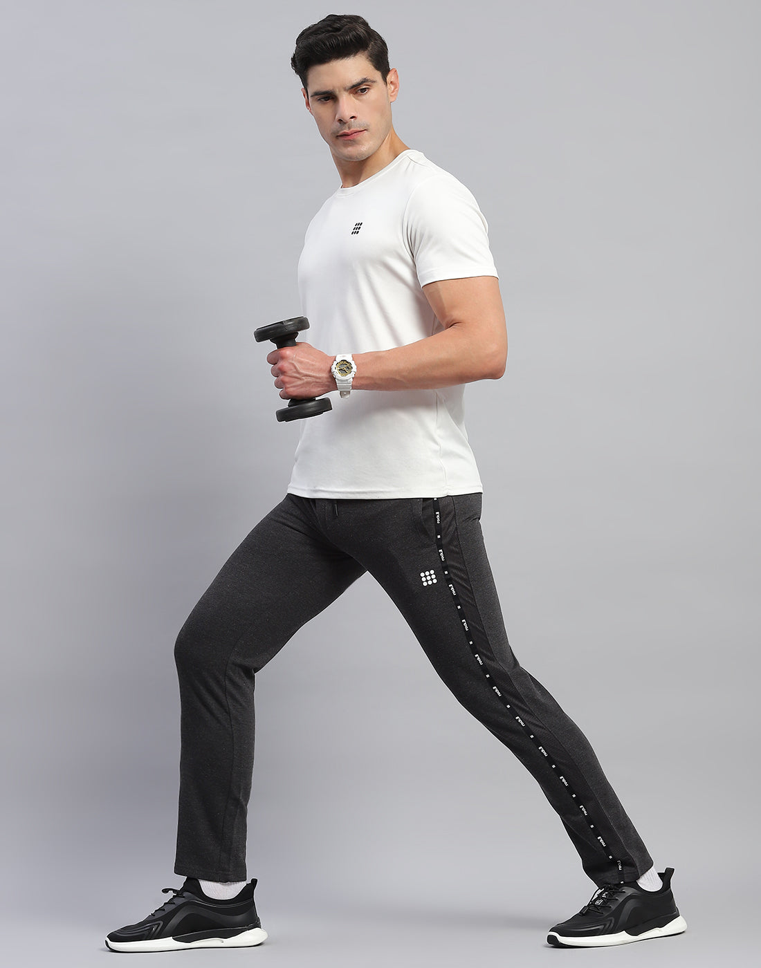 Rock.it Men Grey Solid Slim Fit Lower