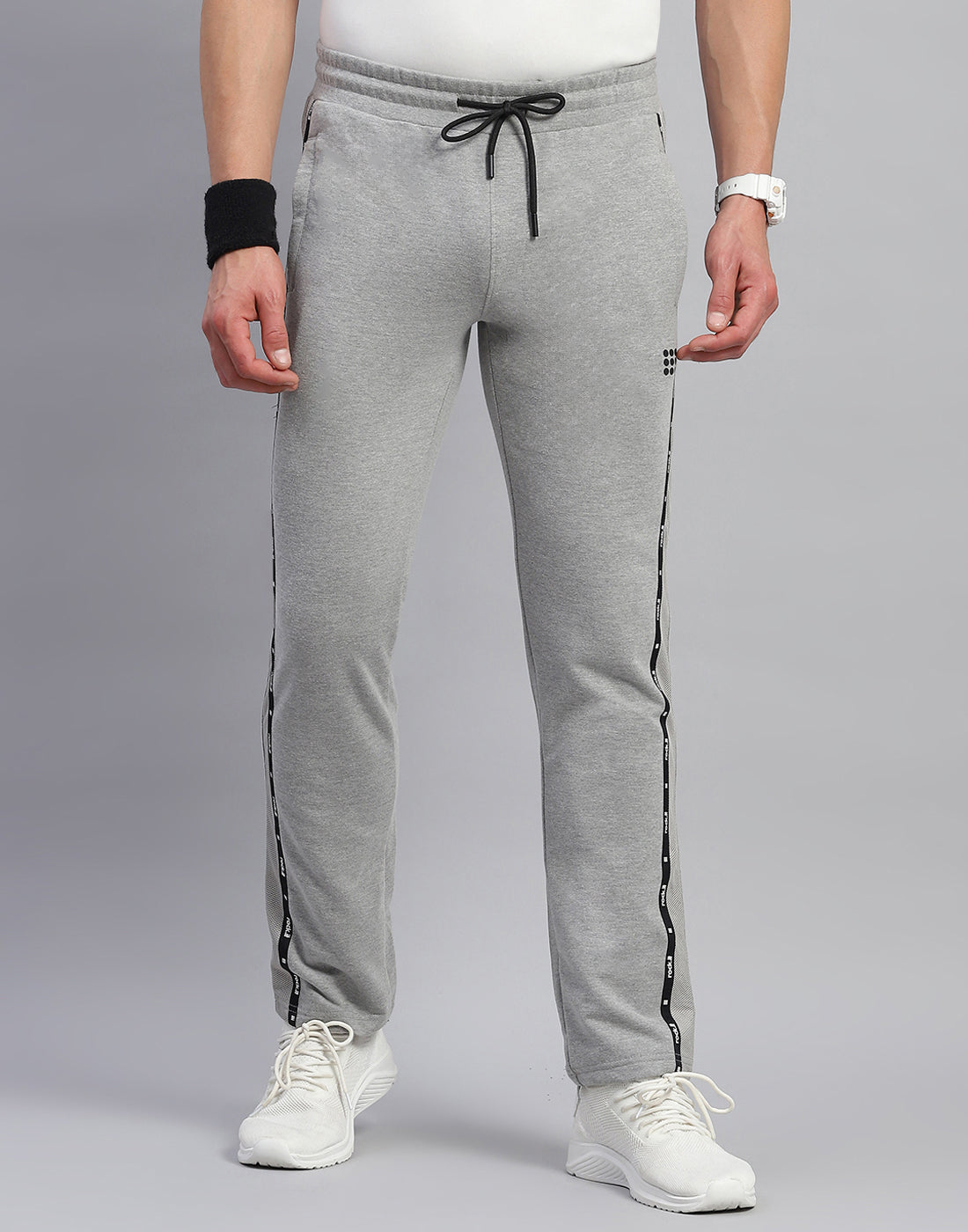 Rock.it Men Grey Solid Slim Fit Lower