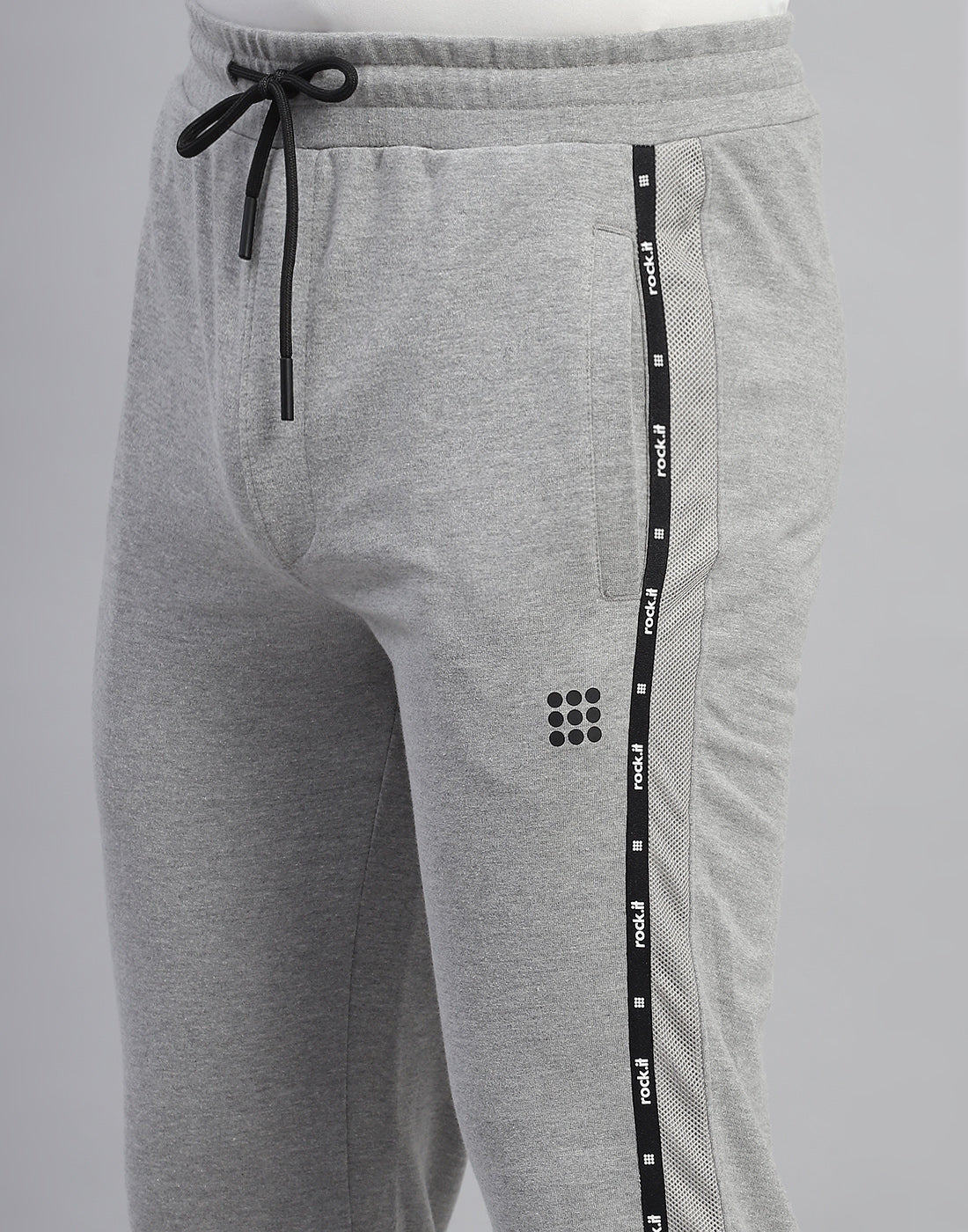 Rock.it Men Grey Solid Slim Fit Lower