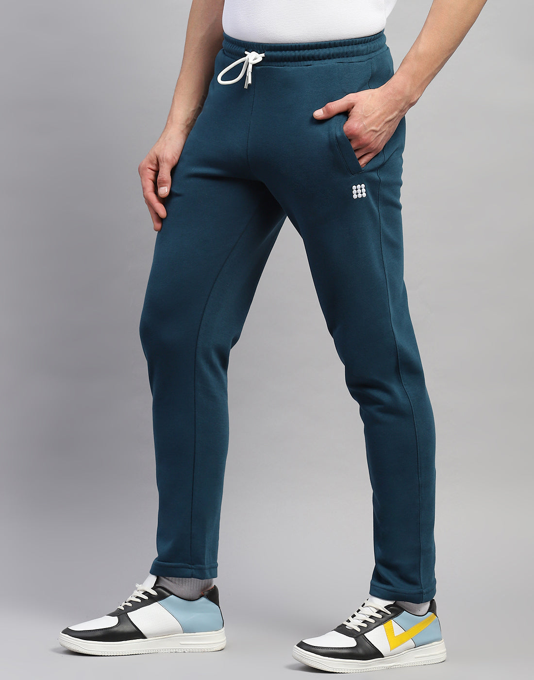 Rock.it Men Teal Blue Solid Regular Fit Lower