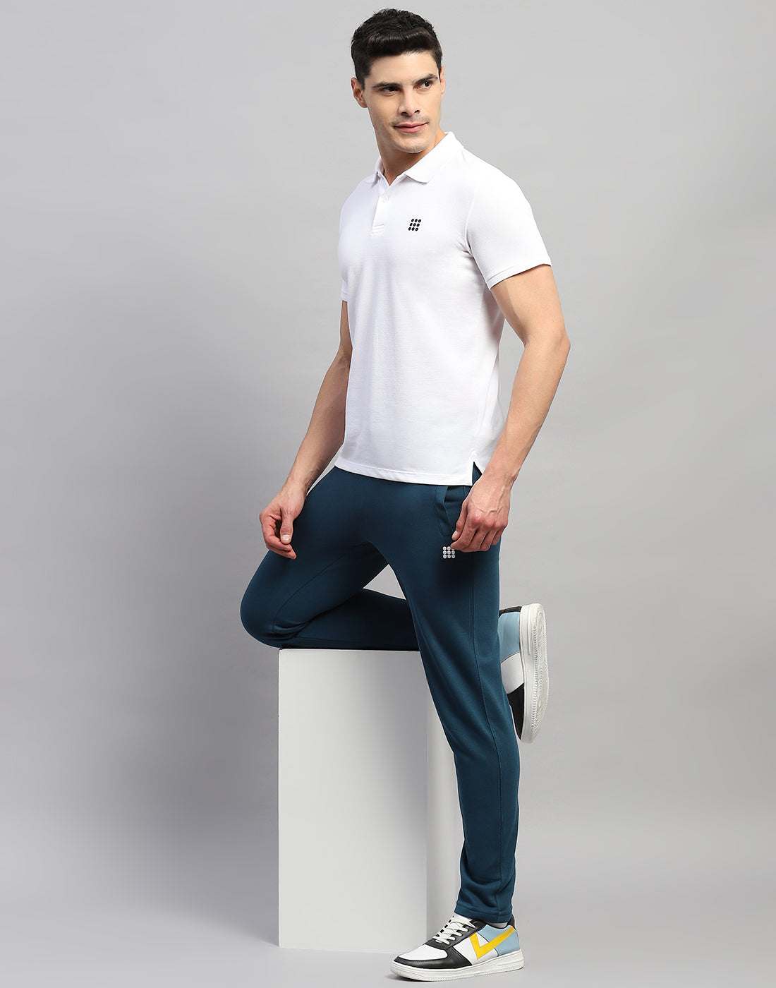 Rock.it Men Teal Blue Solid Regular Fit Lower