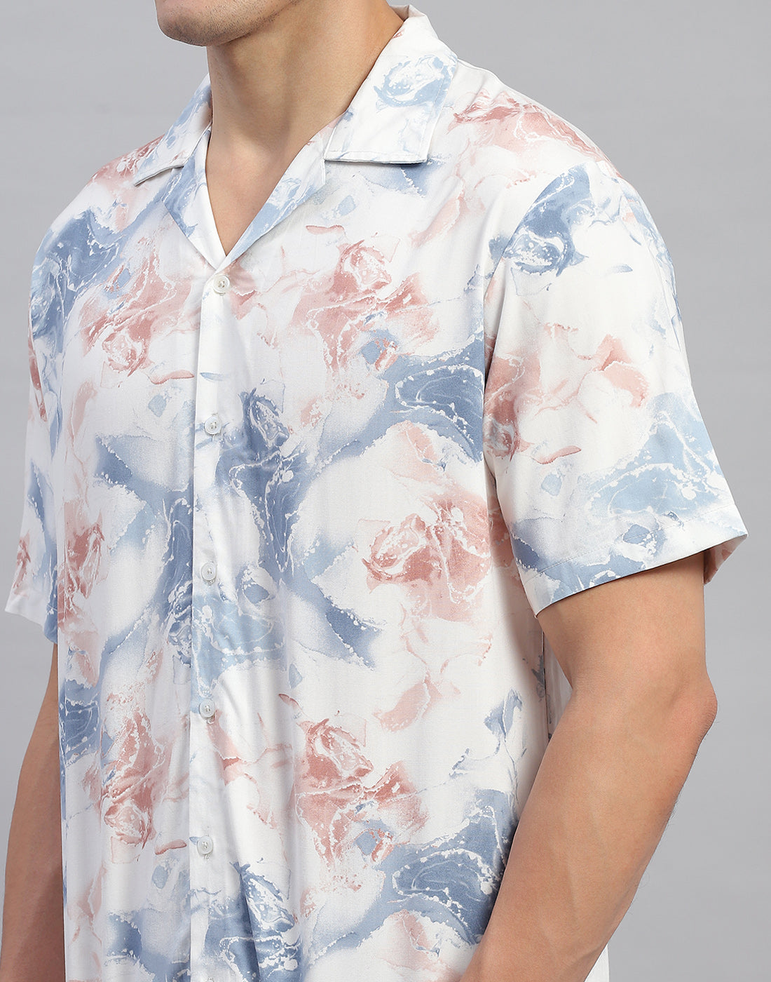 Rock.it Men Grey Printed Round Neck Half Sleeve Cords Set