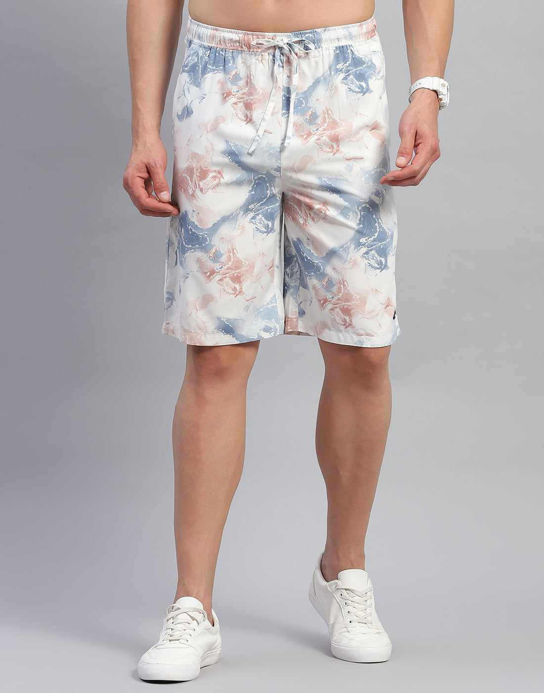 Rock.it Men Grey Printed Round Neck Half Sleeve Cords Set