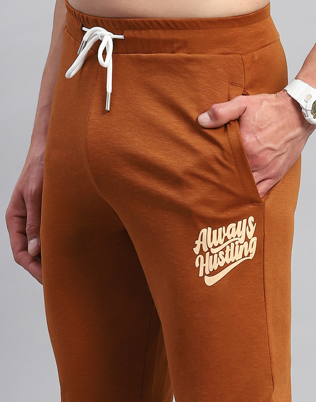 Rock.it Men Rust Solid Round Neck Half Sleeve Lower Set