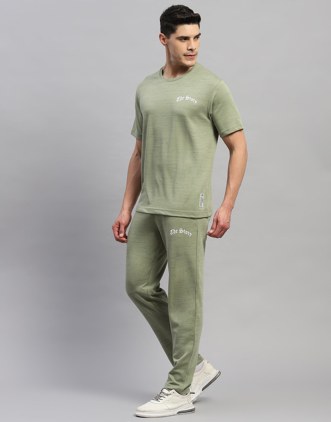 Rock.it Men Green Solid Round Neck Half Sleeve Lower Set