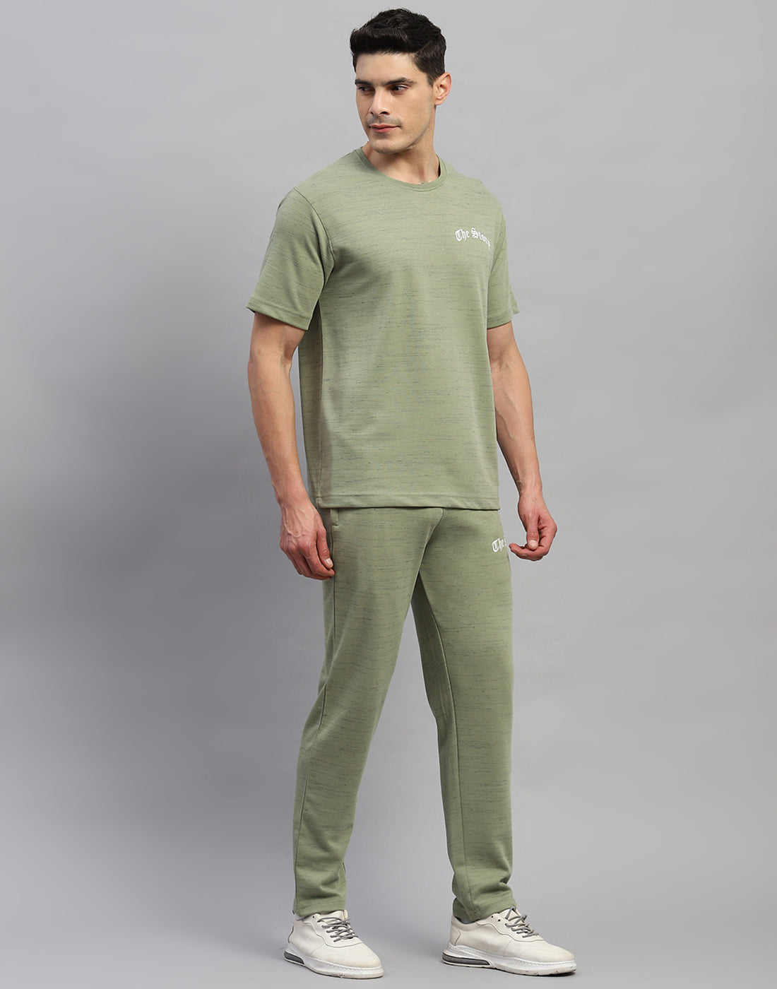 Rock.it Men Green Solid Round Neck Half Sleeve Lower Set