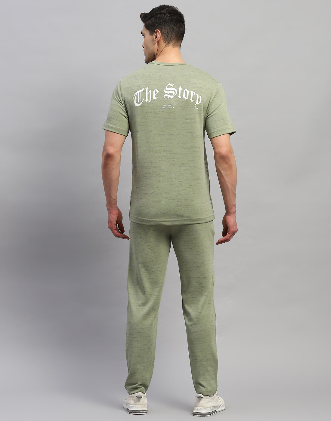 Rock.it Men Green Solid Round Neck Half Sleeve Lower Set