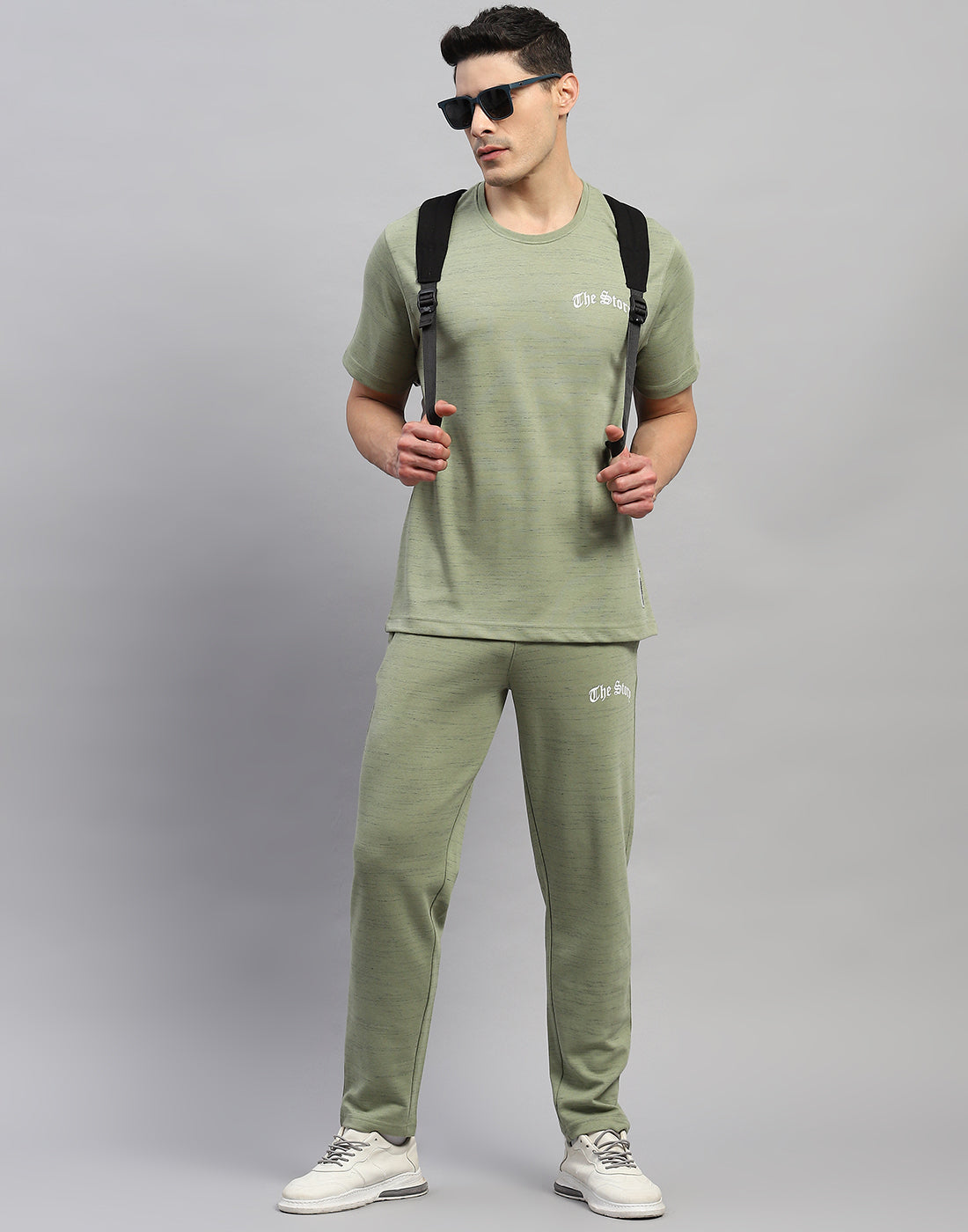 Rock.it Men Green Solid Round Neck Half Sleeve Lower Set