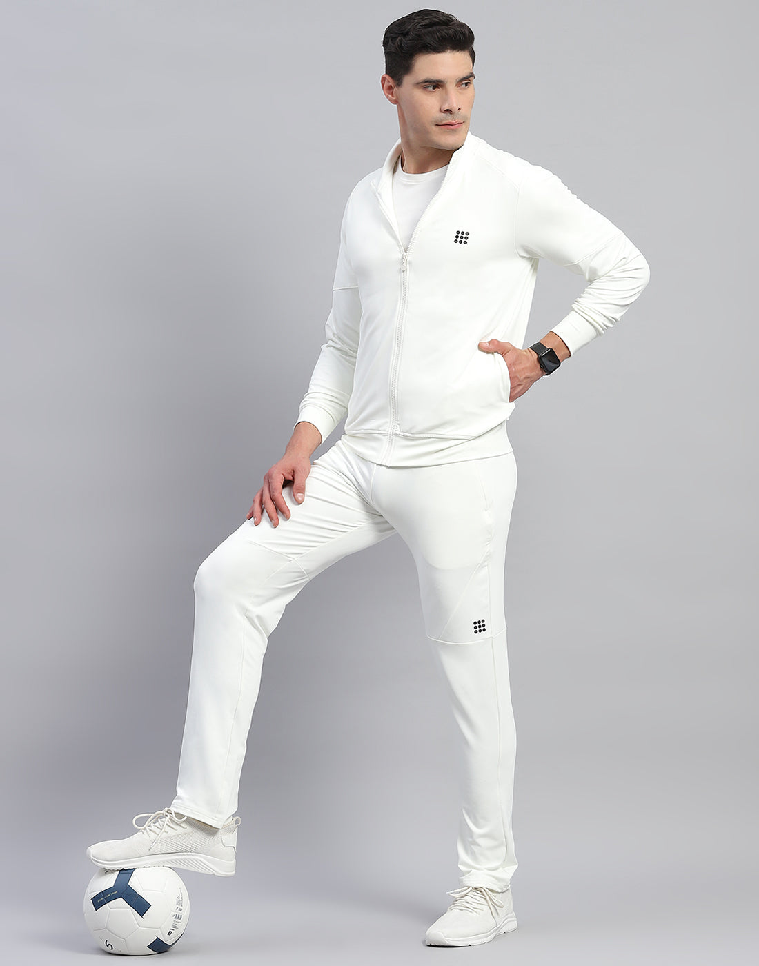 Monte Carlo Cream Tracksuit Mens Buy Men Cream Solid Round Neck