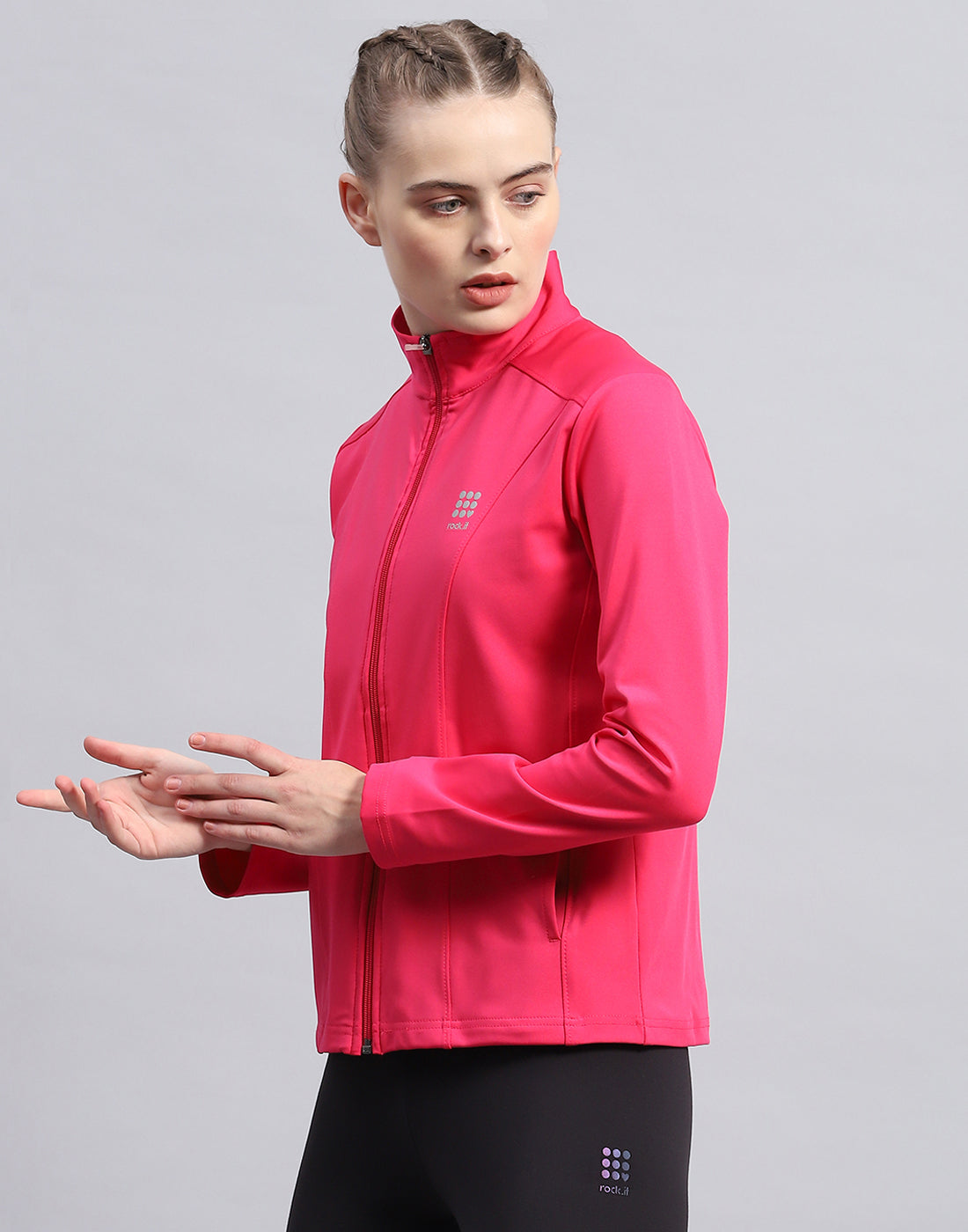 Rock.it Women Pink Solid Collar Full Sleeve Top